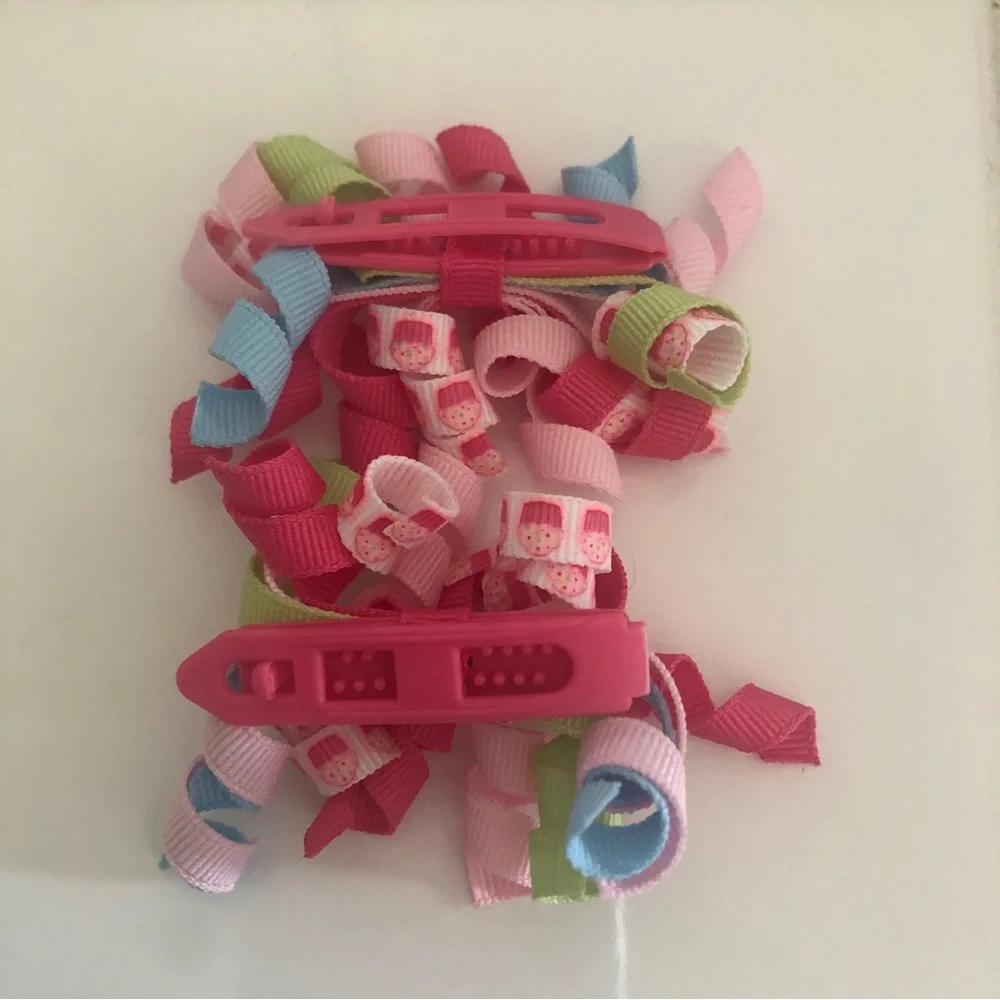 Gymboree Girls Happy Birthday Cupcake Curly Loop Barrettes Multicolored